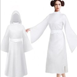 #21) Zoooyawn  May the 4th Be with You Women Princess Costume Set Long Hooded Dress with Belt for Cosplay (XXL)