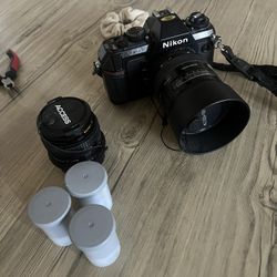 Nikon N2020 Film Camera With 2 Lenses And 3 Films