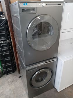 Asko 24" light gray stackable front load washer and dryer set - Free delivery