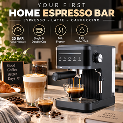 NEW 20 Bar Espresso Machine Coffee Maker + Milk Frother – Latte Cappuccino