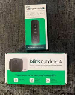 Blink battery doorbell & outdoor 4 camera NEW