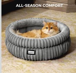Cat Beds for Indoor Cats,Washable Round Donut Dog Bed,Fluffy Puppy Dogs Beds for Small Dogs with Anti-Slip Bottom