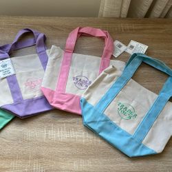RARE Trader Joe’s Pastel Mini Tote Bag – LIMITED EDITION – All 4 Colors Available!
