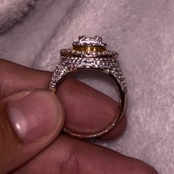 14k Gold Ring Dipped And Moissanite