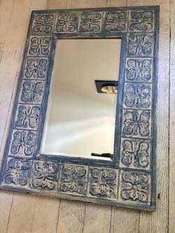 Blue grey mirror metal