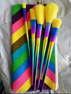 5pcs beautiful brush set with bag