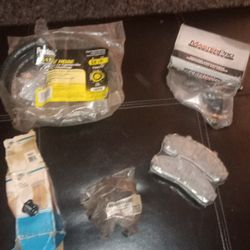 BUNCH OF NEW CAR PARTS STILL IN BAGS
-BRAKE PADS, FUEL PUMP, HOSE, TIE ROD END, AND MORE
