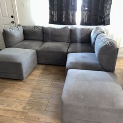 6 Piece Grey Couch 
