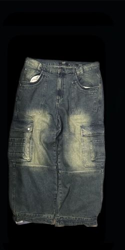Jaded London Baggy Cargo Sand Wash Denim Jeans