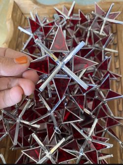 30-pack RED stained Glass Moravian Star