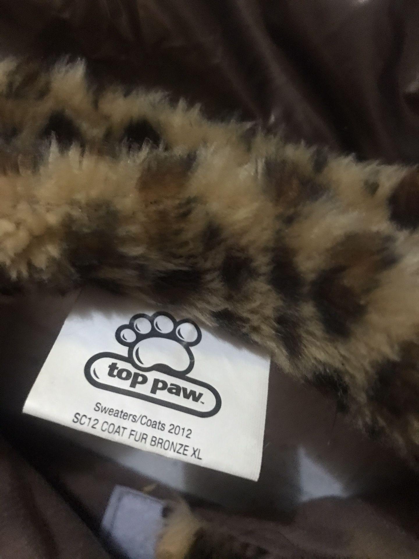 Top paw Jacket vest bronze fur trim! XLARGE