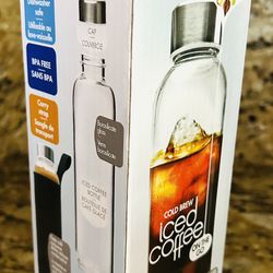 New Primula Travel Cold Brew Iced Coffee Glass Bottle On The Go Filter Container
