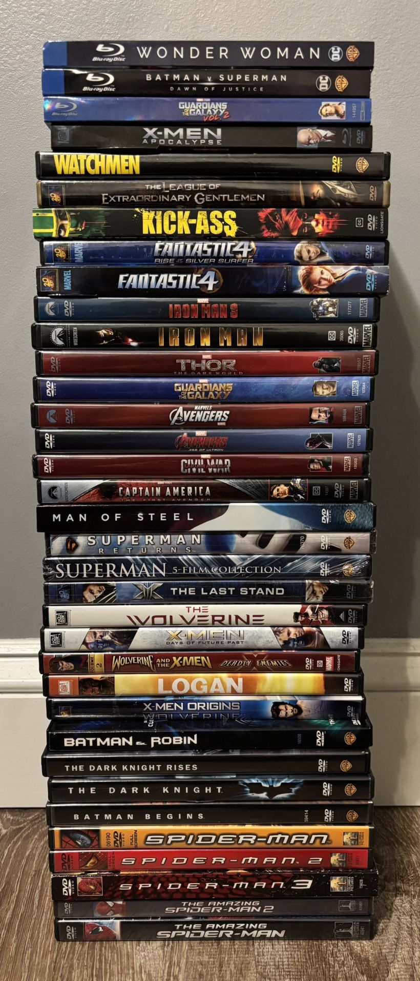 35 DVD/Blu-ray Superhero/Comic Book/Marvel Movie Lot
