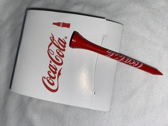 Coca Cola Golf Tees Set of 4 with Ball Marker Ad Advertising Promo Red Ts
