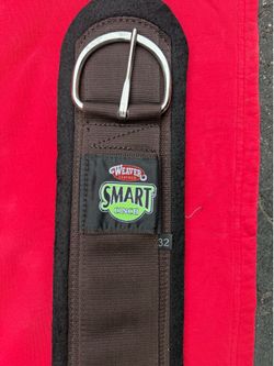 Weaver Leather Felt Lined Straight Smart Cinch w/ Roll Snug Cinch Buckle, Brown, 32” Brand New