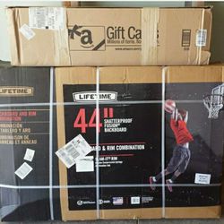 Lifetime 44" Shatterproof Basketball Backboard and Rim Combo Plus Installation kit.