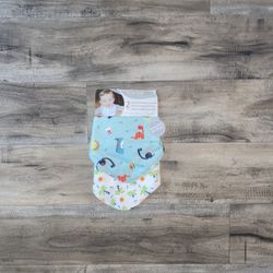 Trend Lab Reversible Light Blue Pocket Dots Tropical Dinosaurs Essential 2 Set