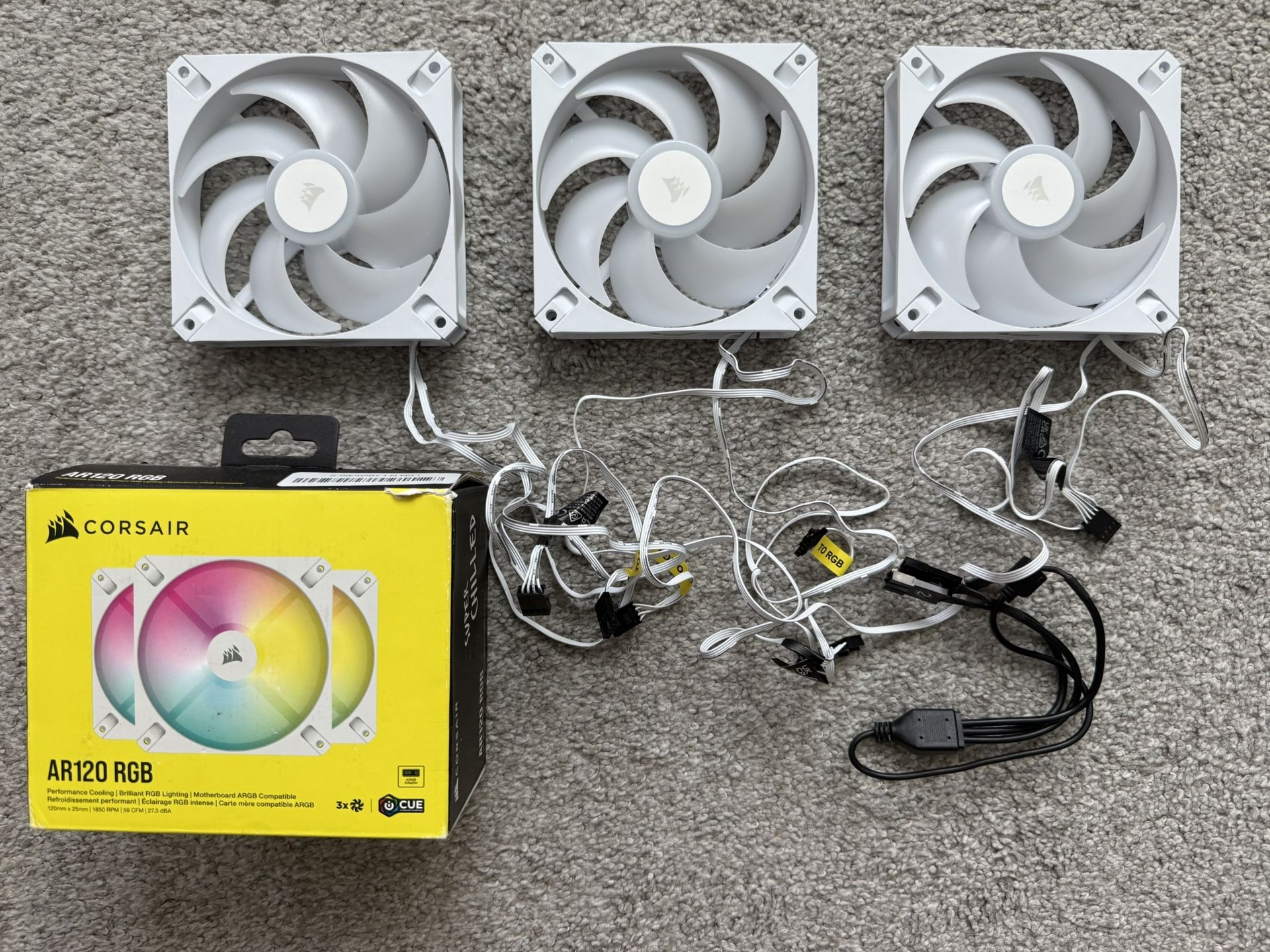 Corsair AR120 RGB Computer Case Fans 3 Pack (White)