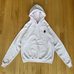 Casual Light Pink Rose Embroidered Hoodie – Soft Aesthetic Y2K Cozy Sweatshirt