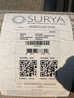 Surya moroccan shag, 6.7 x 9.5