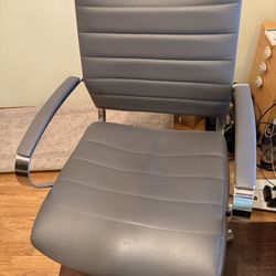 Gray Chrome Office Desk Chair 