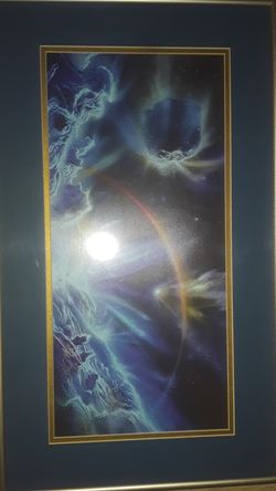 ON "Q" Bob eglaton signed painting space art gallery