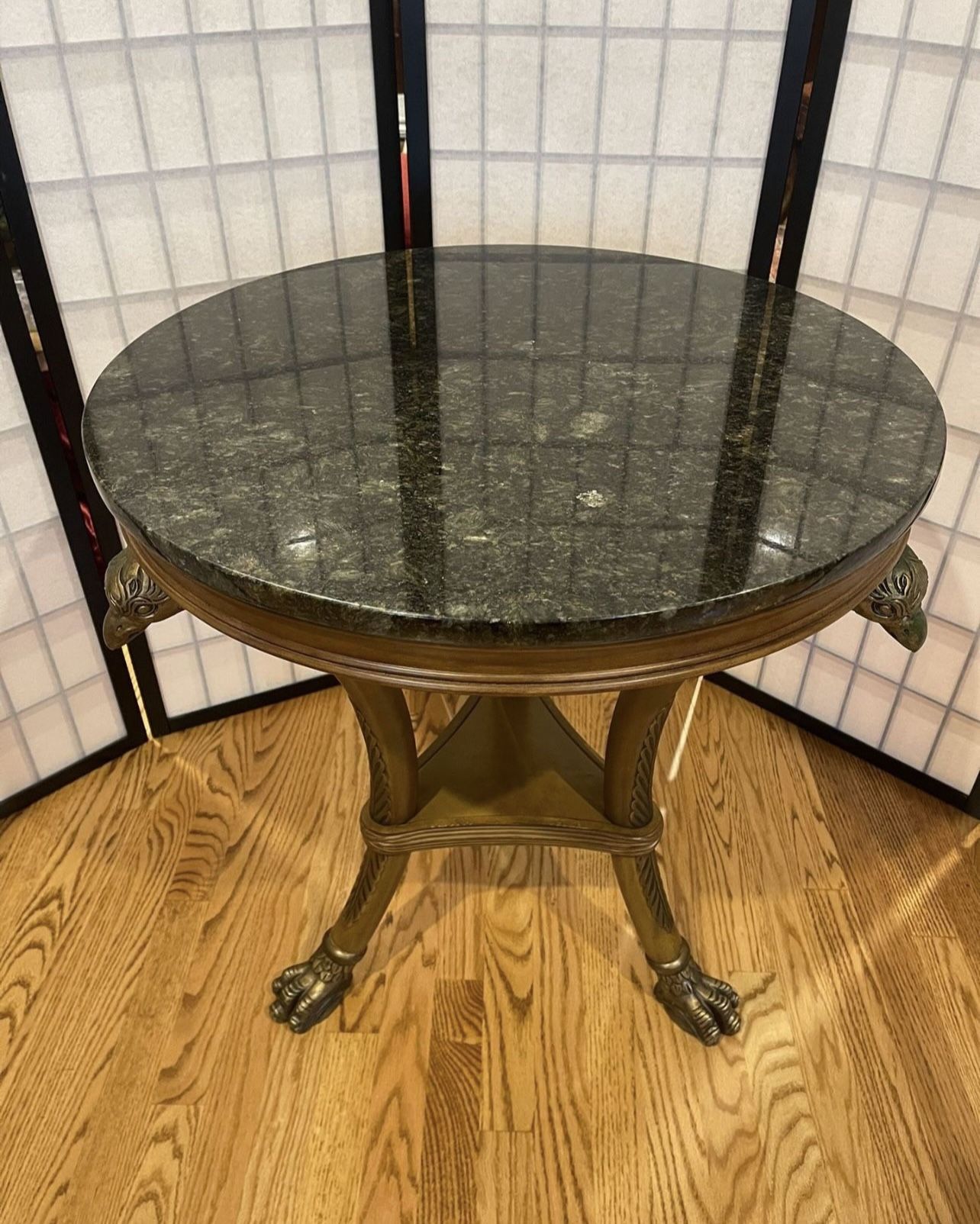 Pair Of Elegant Granite Top Side Tables 