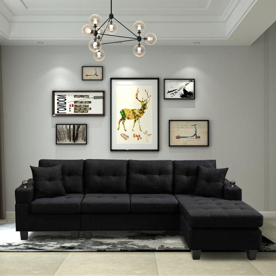 BRAND NEW SECTIONAL COUCH WITH CUP HOLDERS