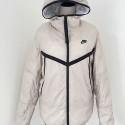 Mens Greenish / Gray Color Warm Nike Hooded Jacket, Size M