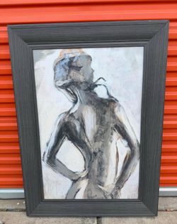Large Framed Wall Art 24x36 Modern Abstract Painting