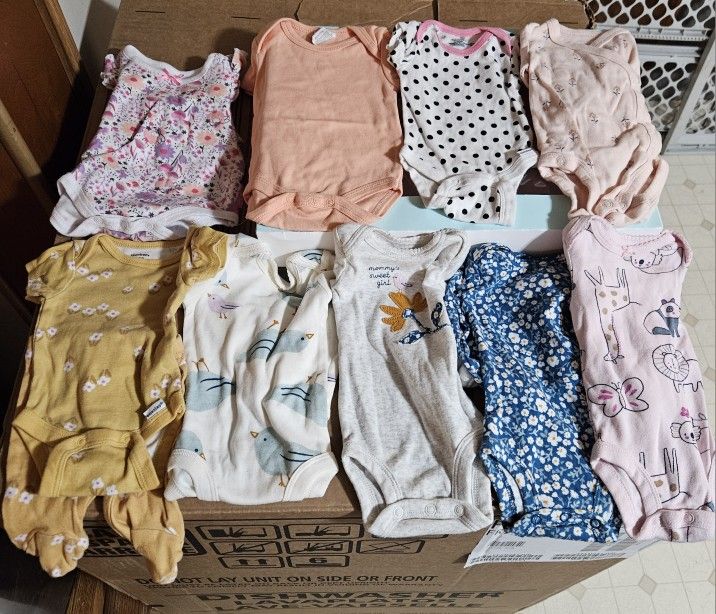 10 piece assorted newborn size girls clothing Bundle