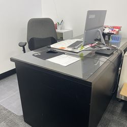 Desk and chairs