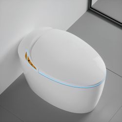 Unique Smart Toilet with Bidet Built In, Intelligent One Piece Toilet For Modern Bathroom, Auto Open/Close Seat, Foot Sensor, LED Display,Night Light,