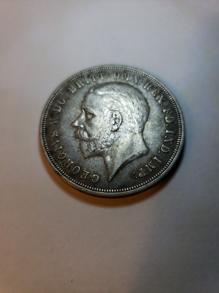 1935 English Crown Silver coin Incused Edge.