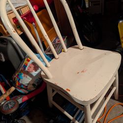 2 Antique Windsor Solid Wood Chairs