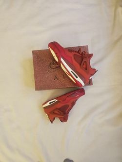 Red Retro 4 Style Sneakers, Men’s Size 10