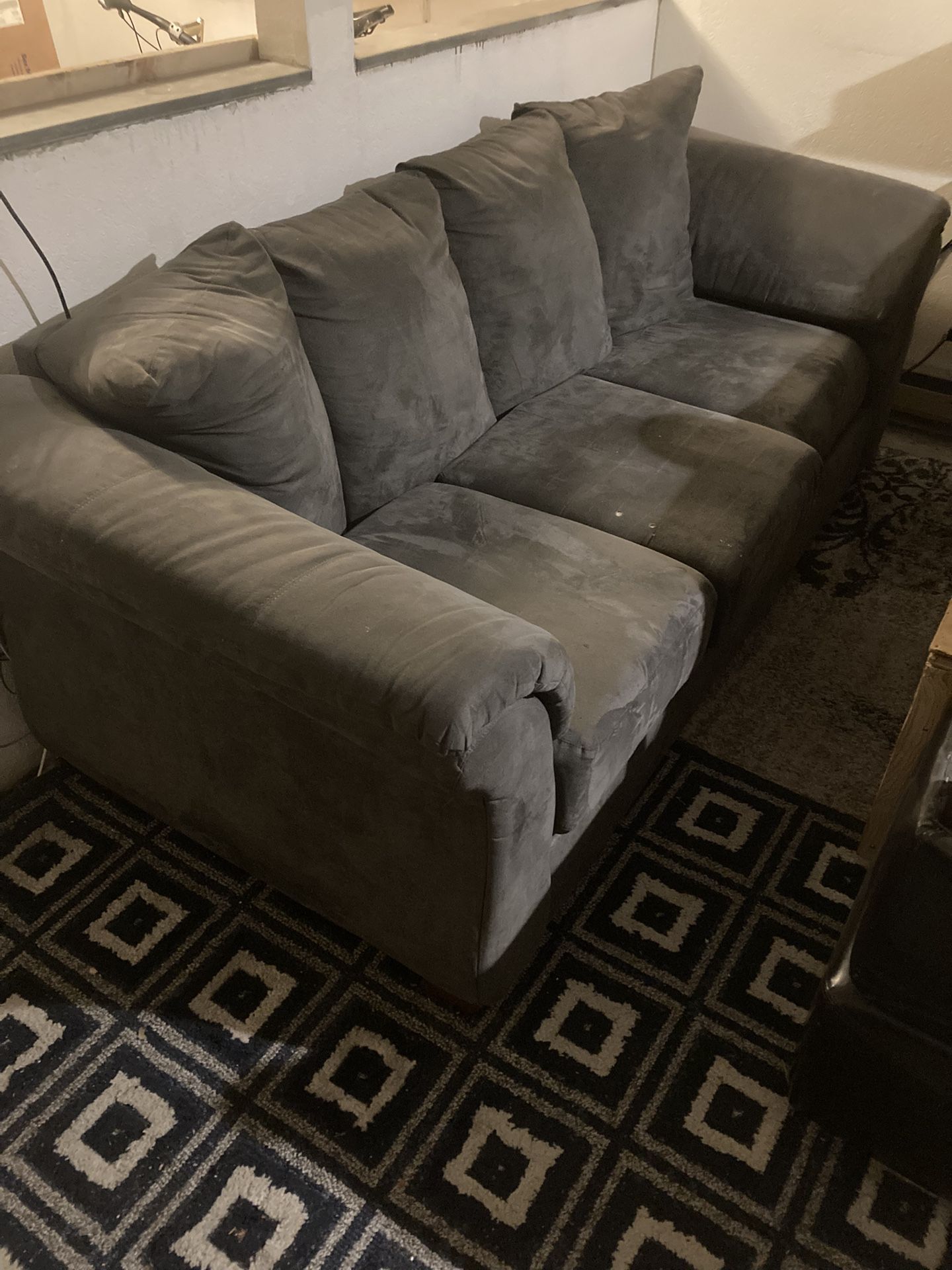 Amazing Blueish-grey 3 Seat Couch