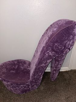 Purple Accent Chair with Matching Stool