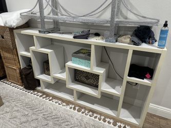 White modern geometric shelf