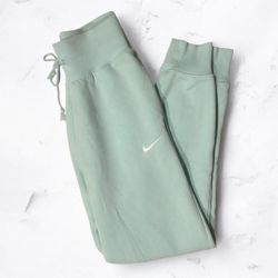 Nike Older Kids Mint Green Joggers w White Nike Swoosh & Pockets size XS