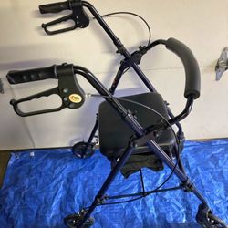 LIKE NEW Carex Step N Rest Rollator Walker - Folds For Easy Transport