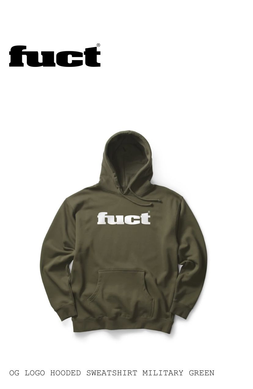 FUCT og Logo: Military Green Sweatshirt hoodie & Sand Shirt