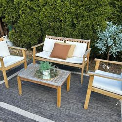 Beautiful Outdoor Wooden Furniture With Cushions And Pillows