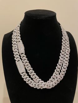 Custom VVS Moissanite Cuban Mariner Chain 15mm PASS DIAMOND TESTER