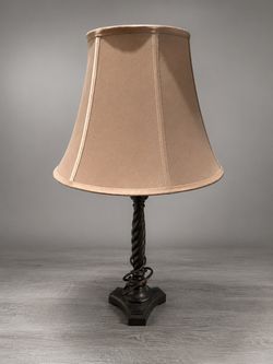 Table Lamp with Twisted Bronze Base