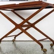 beautifully unique mid century modern BAR CART TEA TROLLEY with expandable leaves 