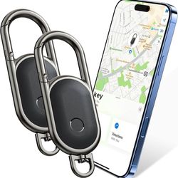 Keychain Air Tracker Tags-2 Pack, Bluetooth Tag Works with Apple Find My APP (iOS only, not for Android), Key Finder Locator with Sound, Item Locator 