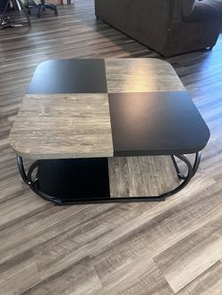 Large Square Wood Coffee Table