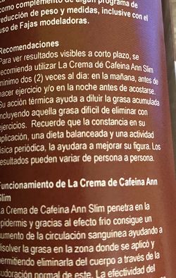 Crema Reductora De Cafeína