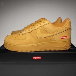 Supreme X AF1 Low SP Box Logo Wheat